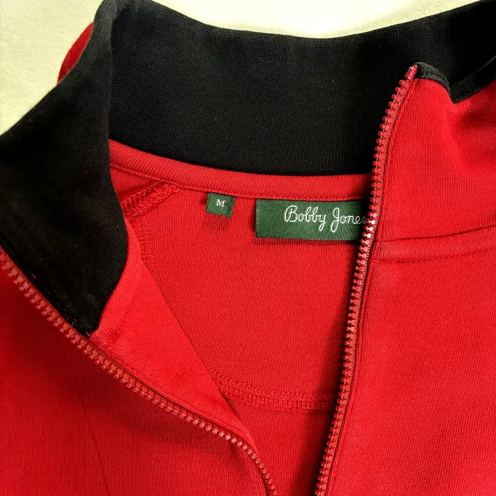 Bobby Jones 100% Peruvian Cotton Men's Sweatshirt Size M Quarter Zip Jacket Peru - Picture 4 of 6